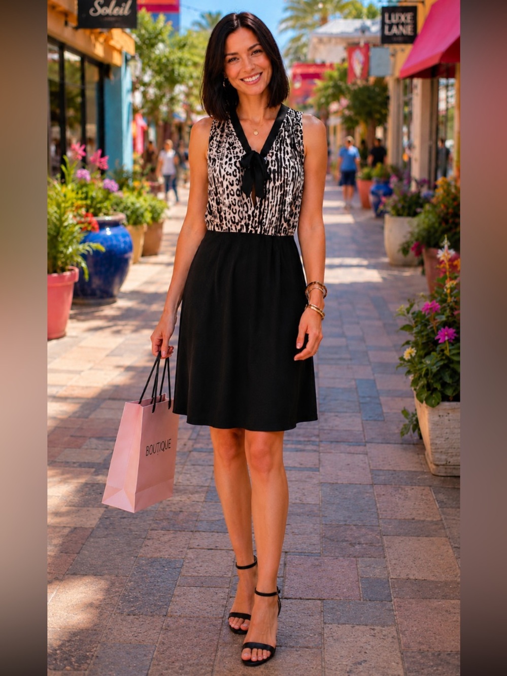 LEOPARD MIDI DRESS Size Small